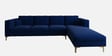 Dona Velvet Lhs Sectional Sofa (3 + Lounger) In Midnight Blue Colour
