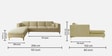 Dona Velvet Rhs Sectional Sofa (3 + Lounger) In Bone White Colour