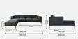 Dona Velvet Rhs Sectional Sofa (3 + Lounger) In Carbon Grey Colour