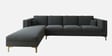 Dona Velvet Rhs Sectional Sofa (3 + Lounger) In Carbon Grey Colour