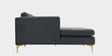 Dona Velvet Rhs Sectional Sofa (3 + Lounger) In Carbon Grey Colour