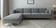 Dona Velvet Rhs Sectional Sofa (3 + Lounger) In Cool Grey Colour