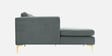 Dona Velvet Rhs Sectional Sofa (3 + Lounger) In Cool Grey Colour