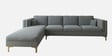Dona Velvet Rhs Sectional Sofa (3 + Lounger) In Cool Grey Colour