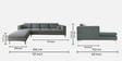 Dona Velvet Rhs Sectional Sofa (3 + Lounger) In Cool Grey Colour
