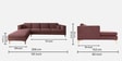 Dona Velvet Rhs Sectional Sofa (3 + Lounger) In Dusky Rose Colour
