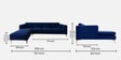 Dona Velvet Rhs Sectional Sofa (3 + Lounger) In Midnight Blue Colour