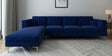 Dona Velvet Rhs Sectional Sofa (3 + Lounger) In Midnight Blue Colour