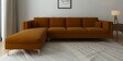 Dona Velvet Rhs Sectional Sofa (3 + Lounger) In Rust Colour