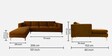 Dona Velvet Rhs Sectional Sofa (3 + Lounger) In Rust Colour