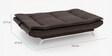 Double Solid Wood & Metal Convertible Sofa Cum Bed in Ash Grey Colour
