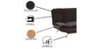 Double Solid Wood & Metal Convertible Sofa Cum Bed in Ash Grey Colour
