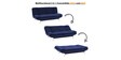 Double Solid Wood & Metal Convertible Sofa Cum Bed in Ink Blue Colour