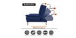 Double Solid Wood & Metal Convertible Sofa Cum Bed in Ink Blue Colour