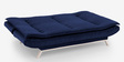 Double Solid Wood & Metal Convertible Sofa Cum Bed in Ink Blue Colour