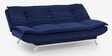 Double Solid Wood & Metal Convertible Sofa Cum Bed in Ink Blue Colour