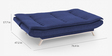 Double Solid Wood & Metal Convertible Sofa Cum Bed in Ink Blue Colour