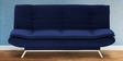 Double Solid Wood & Metal Convertible Sofa Cum Bed in Ink Blue Colour