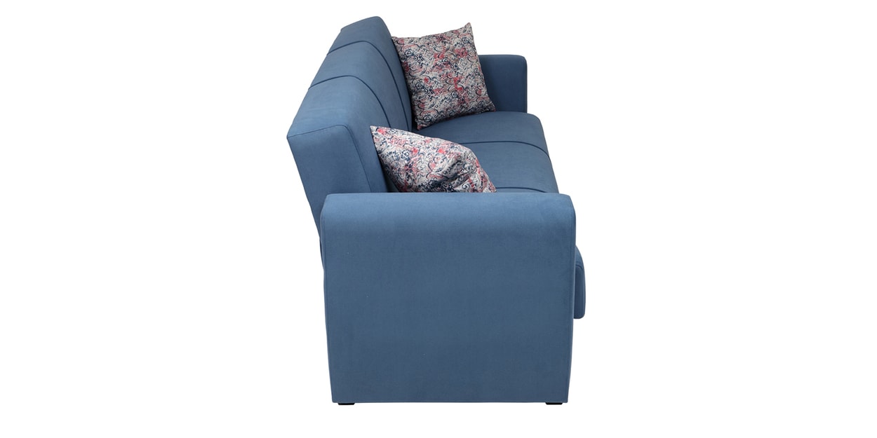 Buy Dolce Sofa Cum Bed with Storage in Blue Colour by Evok Online