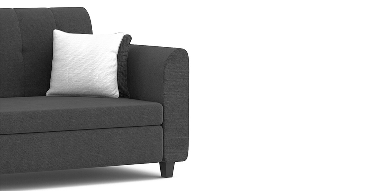 Buy Denmark Fabric 3 Seater Sofa in Charcoal Grey Colour by Febonic