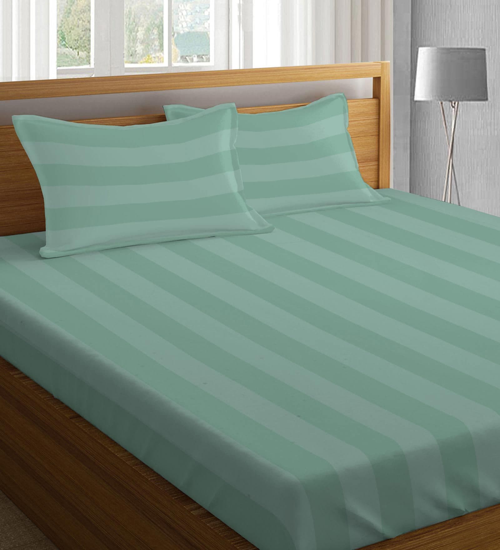 Lenzuolo Piano In Cotone Percalle 200TC, 210x280 Cm, Colore Blu - Biancheria Da Letto Liscia E Morbida