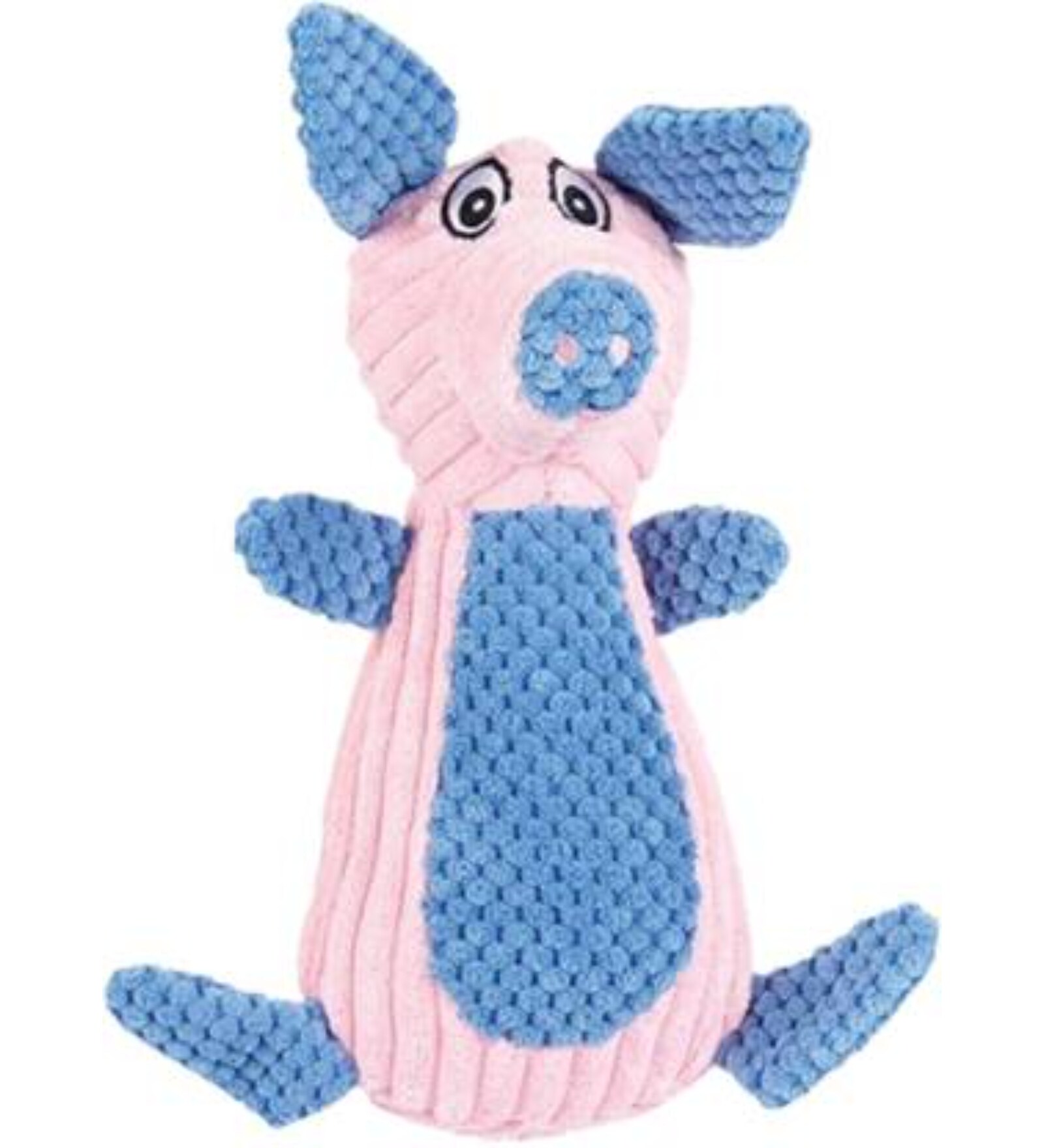 Piggy Pink & Blue Fabric Squeaky Plush Dog Toy