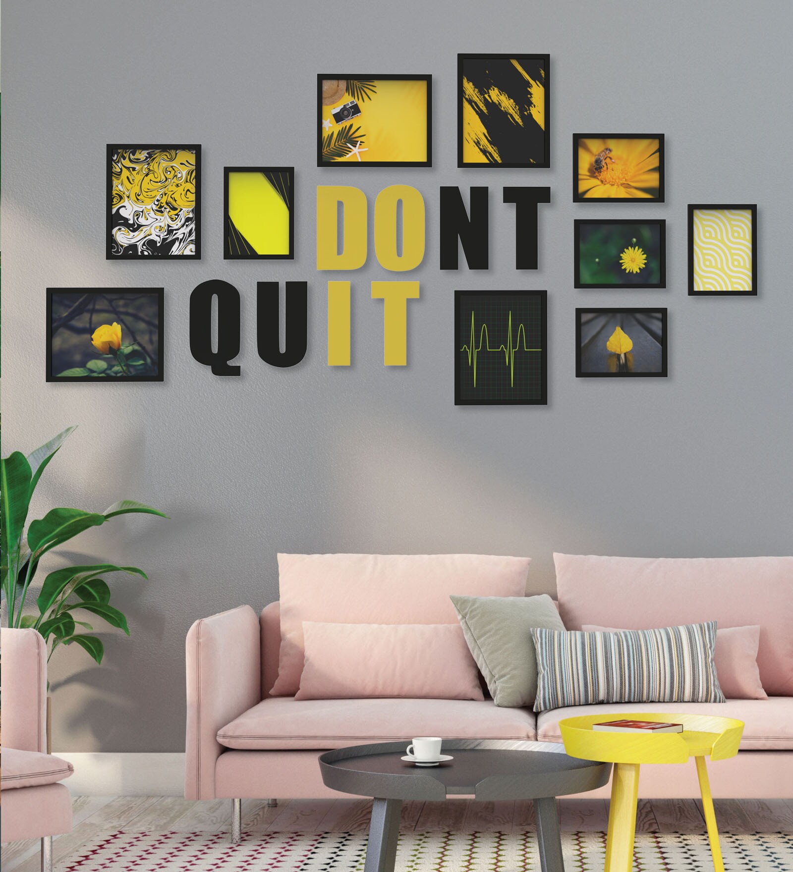 Buy DonT Quit (Set Of 10) Black MDF Collage Photo Frames at 3 OFF by