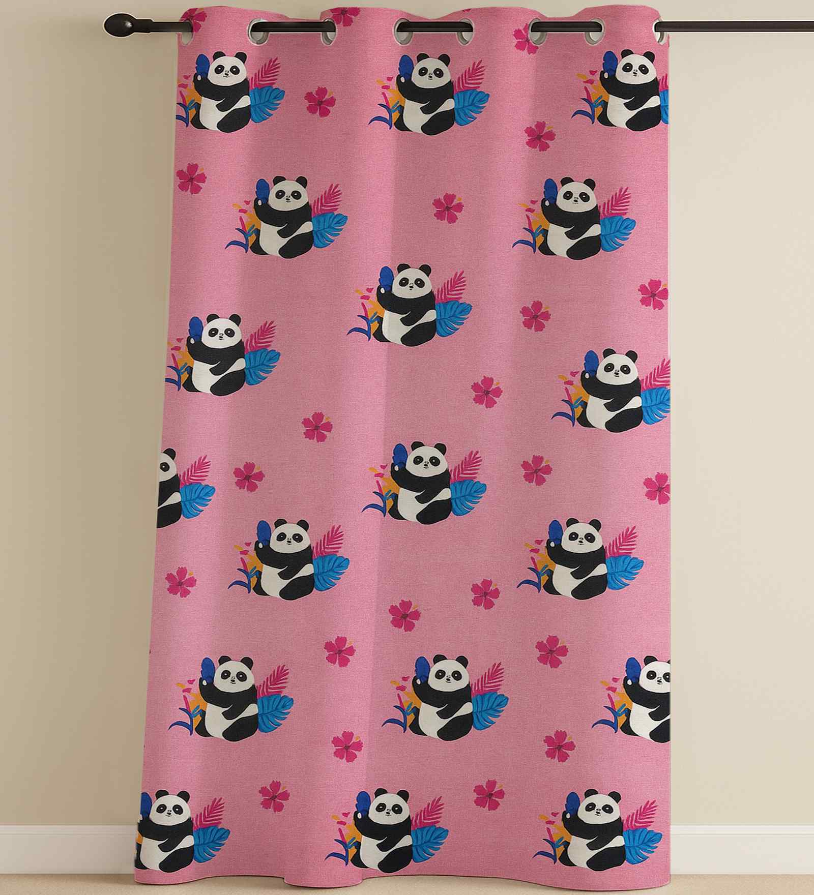 Multicolor Cotton Floral 7ft Door Curtain (1 Pc)