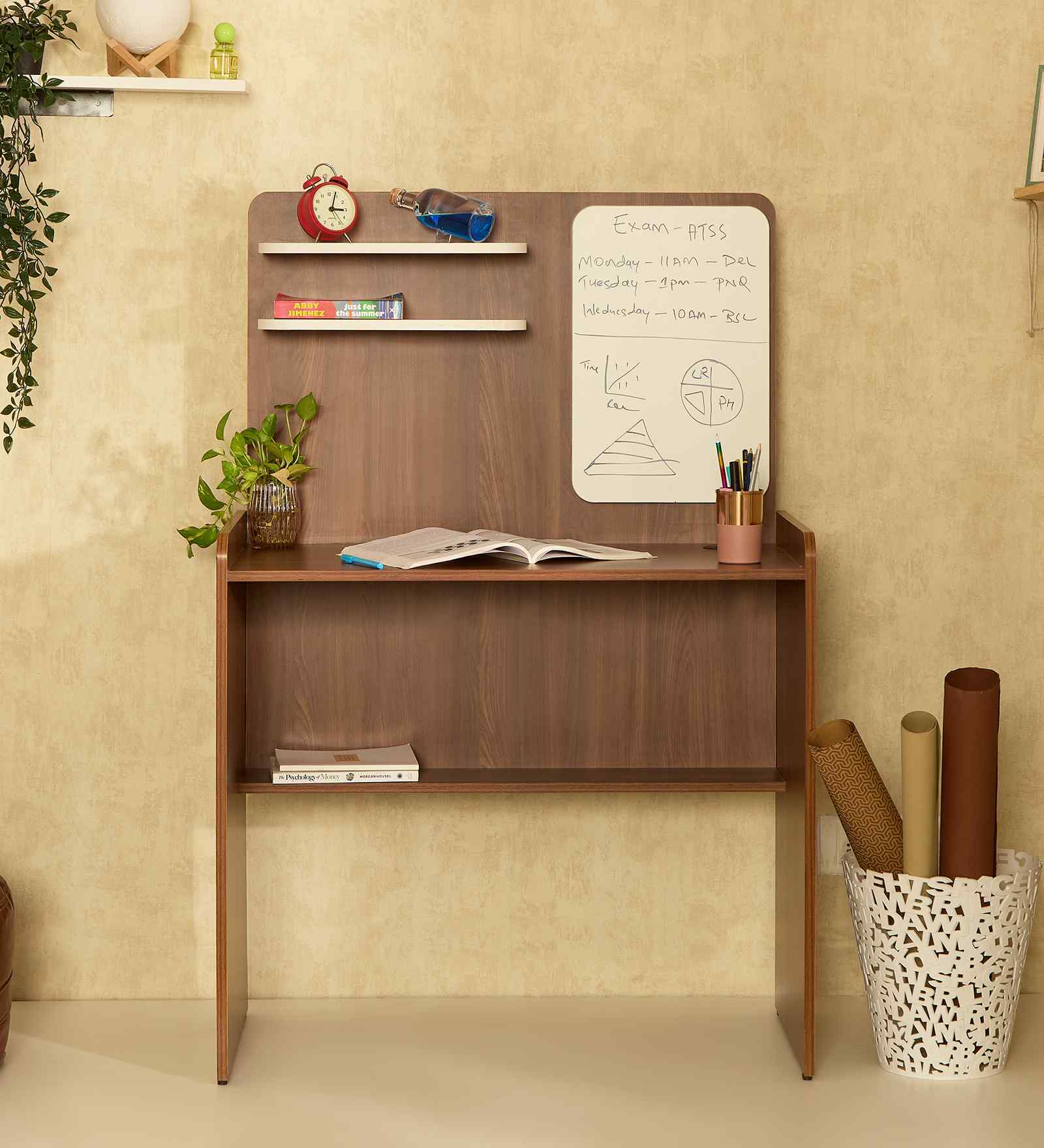 Dora Study Table in Brown Colour