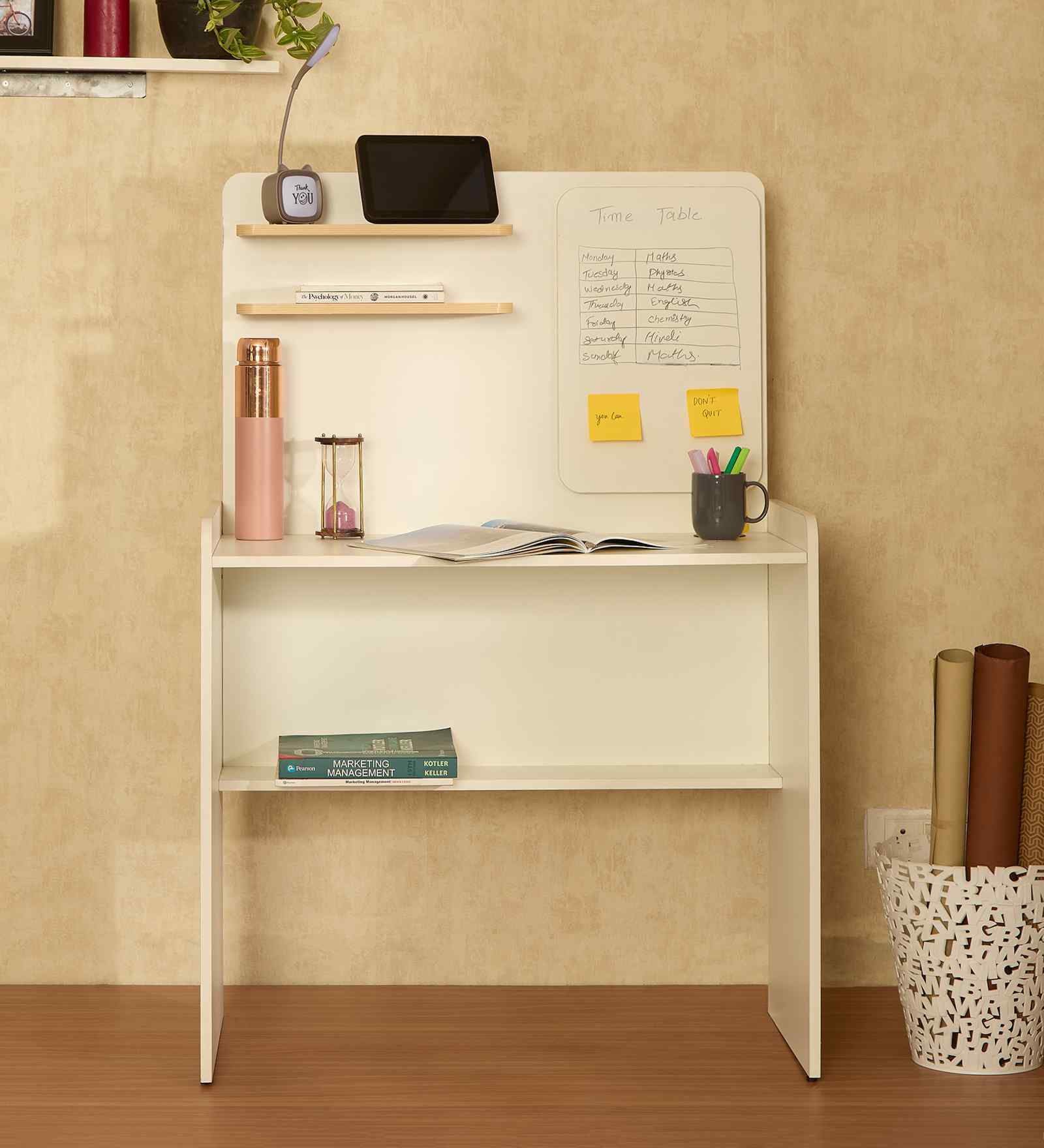 Dora Study Table in White Colour