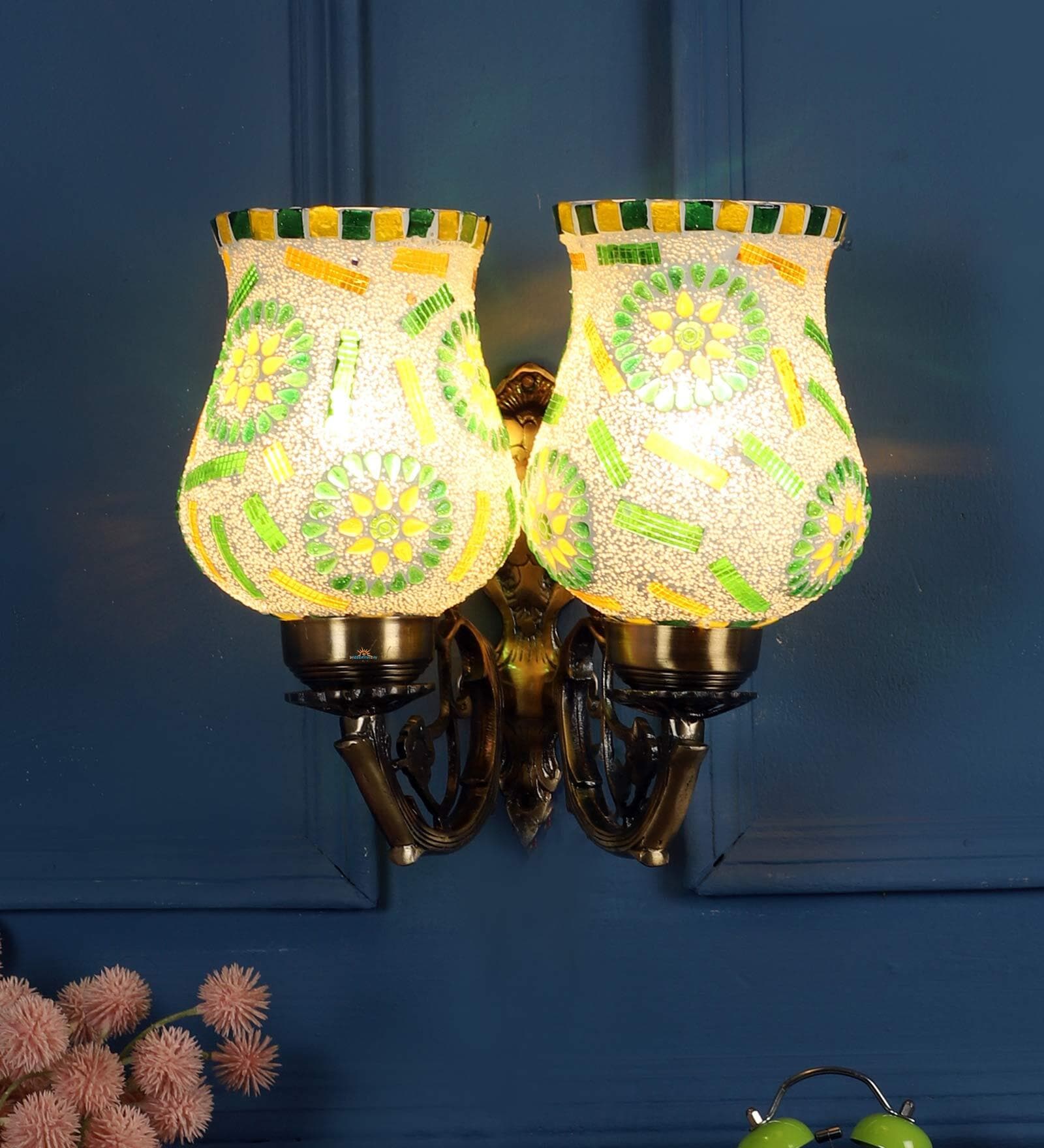 Midwest Antique Gold Iron Wall Sconces