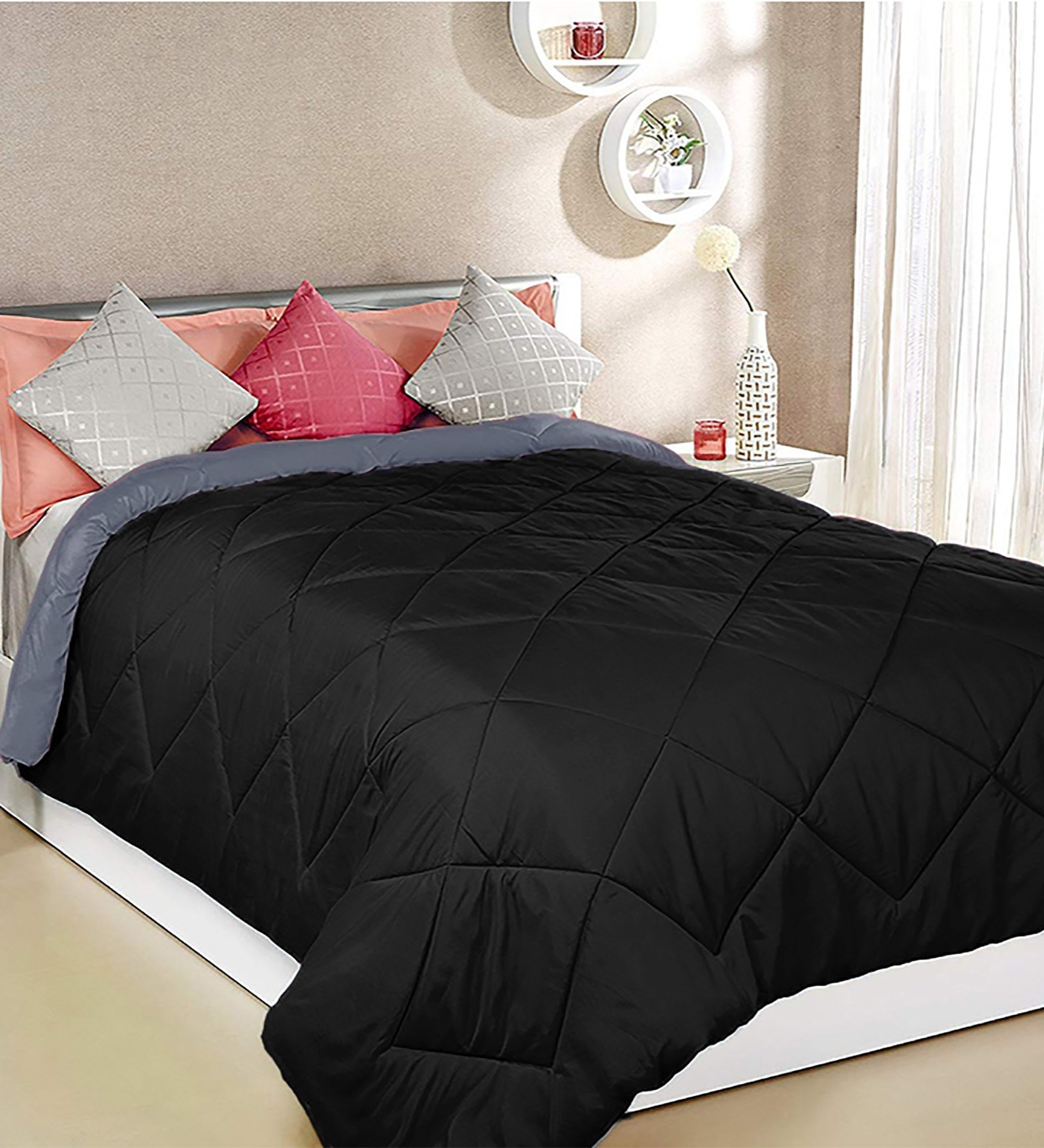 Polyester Microfiber Fill 100 x 90 Reversibl Double Bed AC Duvet