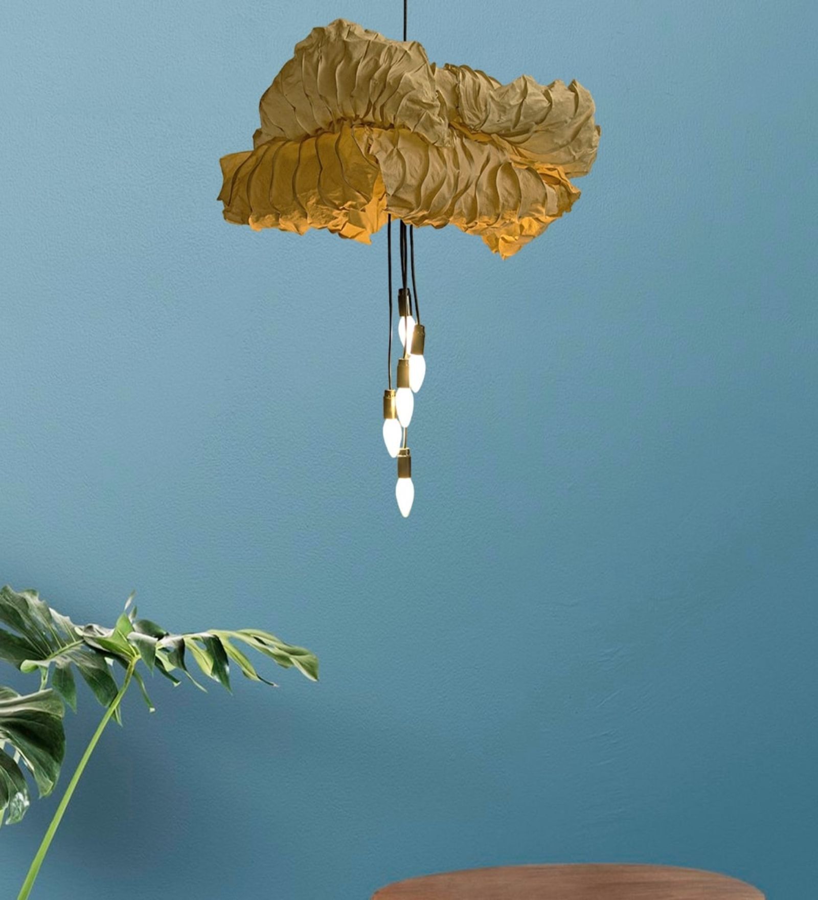 Buy Double Passion Flower (Large) Wood & Banana Fibre Pendant Hanging