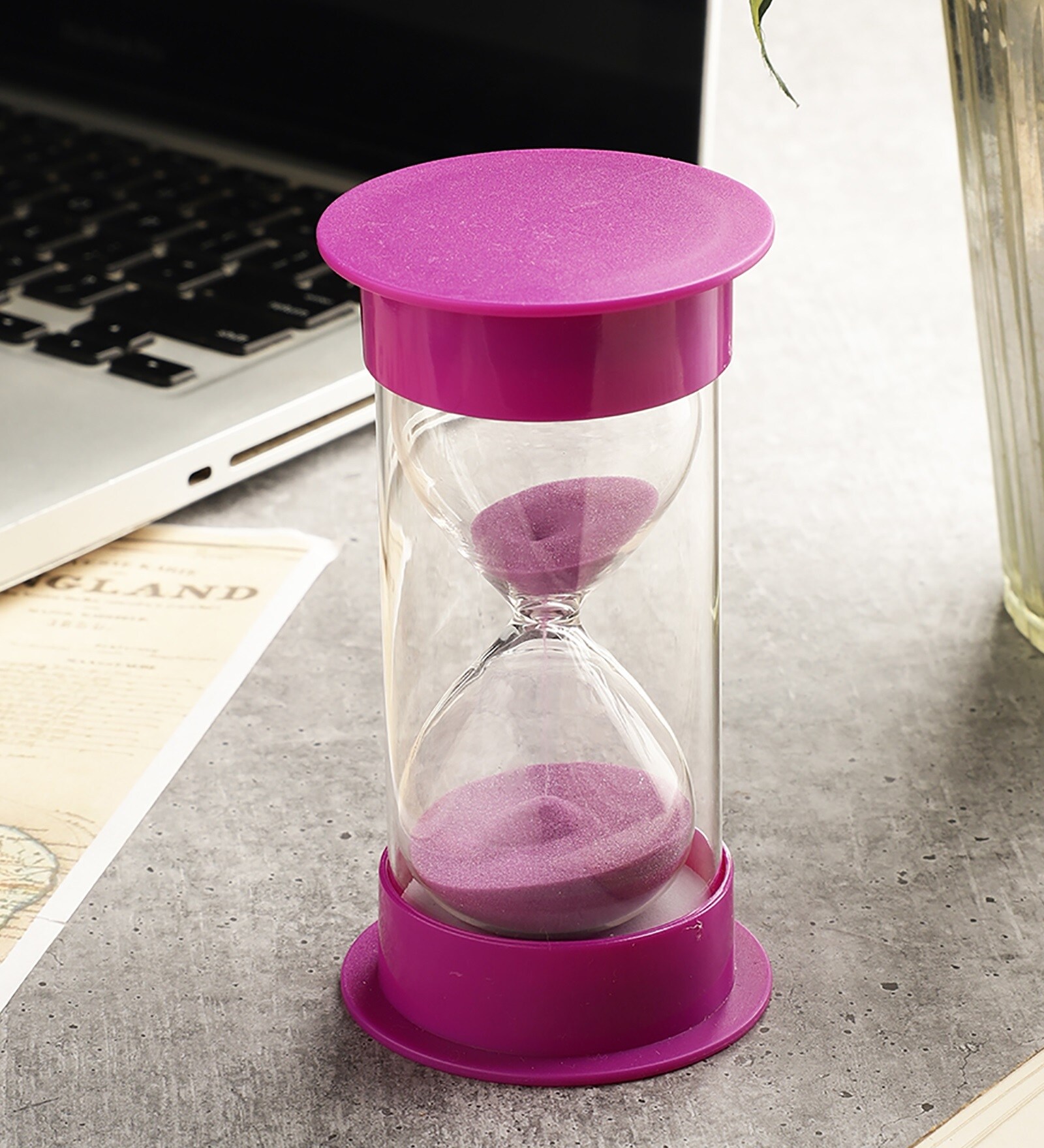 Double Tube 15 Minutes Purple Sand Timer Showpiece