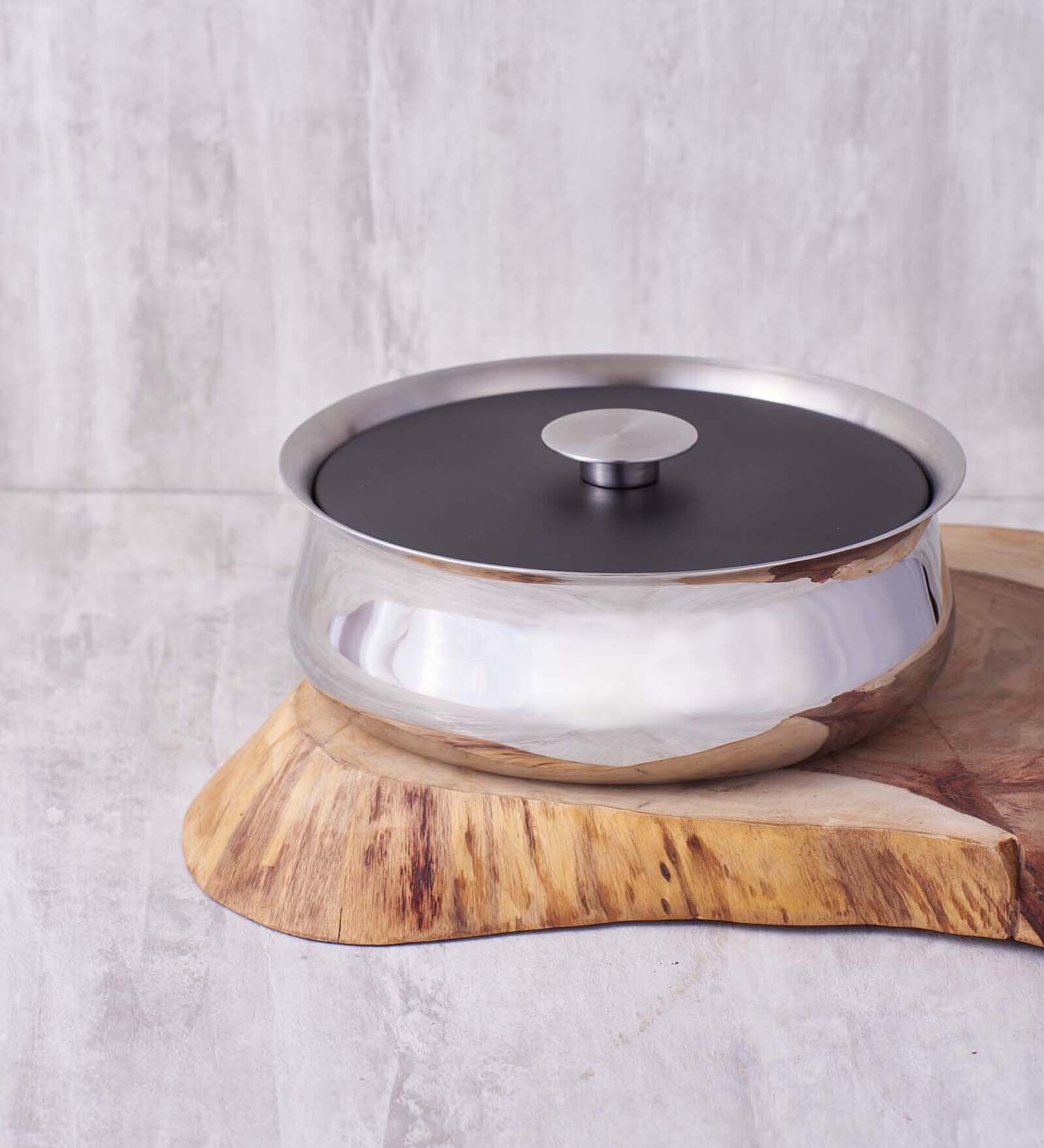 Doubly 500ml Silver Stainless Steel Serving Bowl with Lid