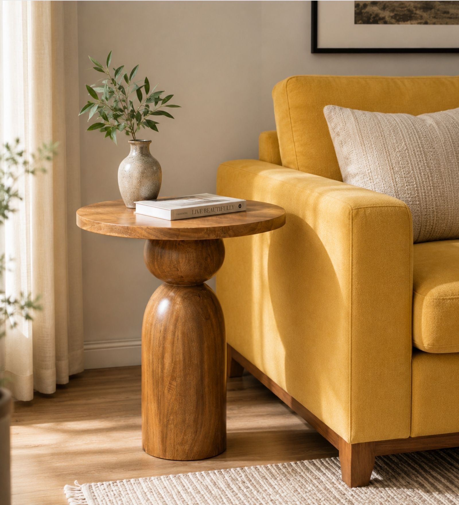 Dove Side Table In Brown Finish