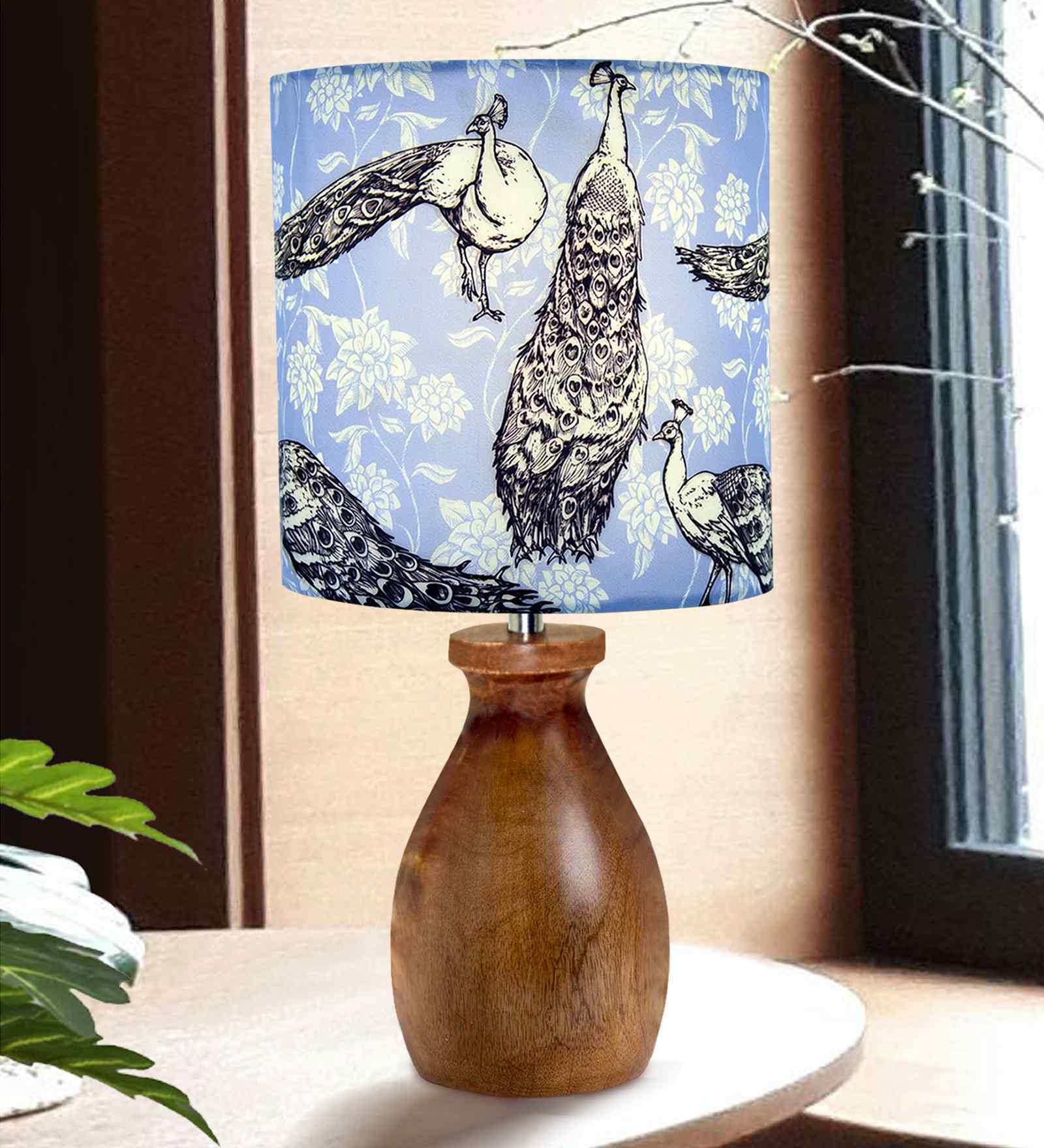 Blue Dovel Pot Modern Table Lamp for Home