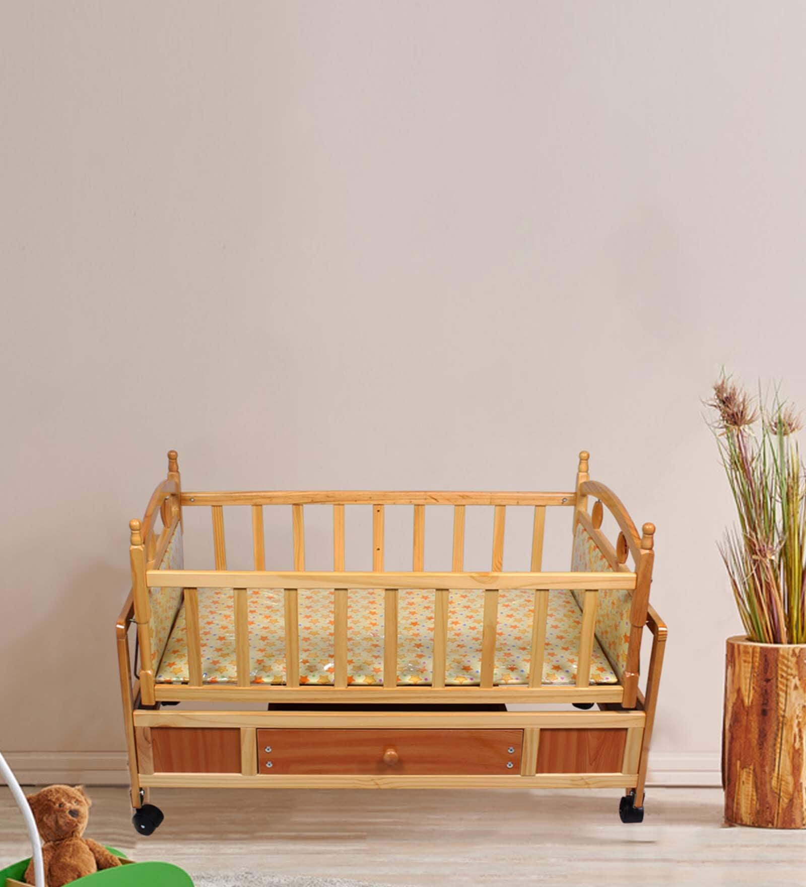 Dozy 6 In 1 Baby Wooden Cot In Brown Colour Dozy 6 In 1 Baby Wooden Cot In Brown Colour