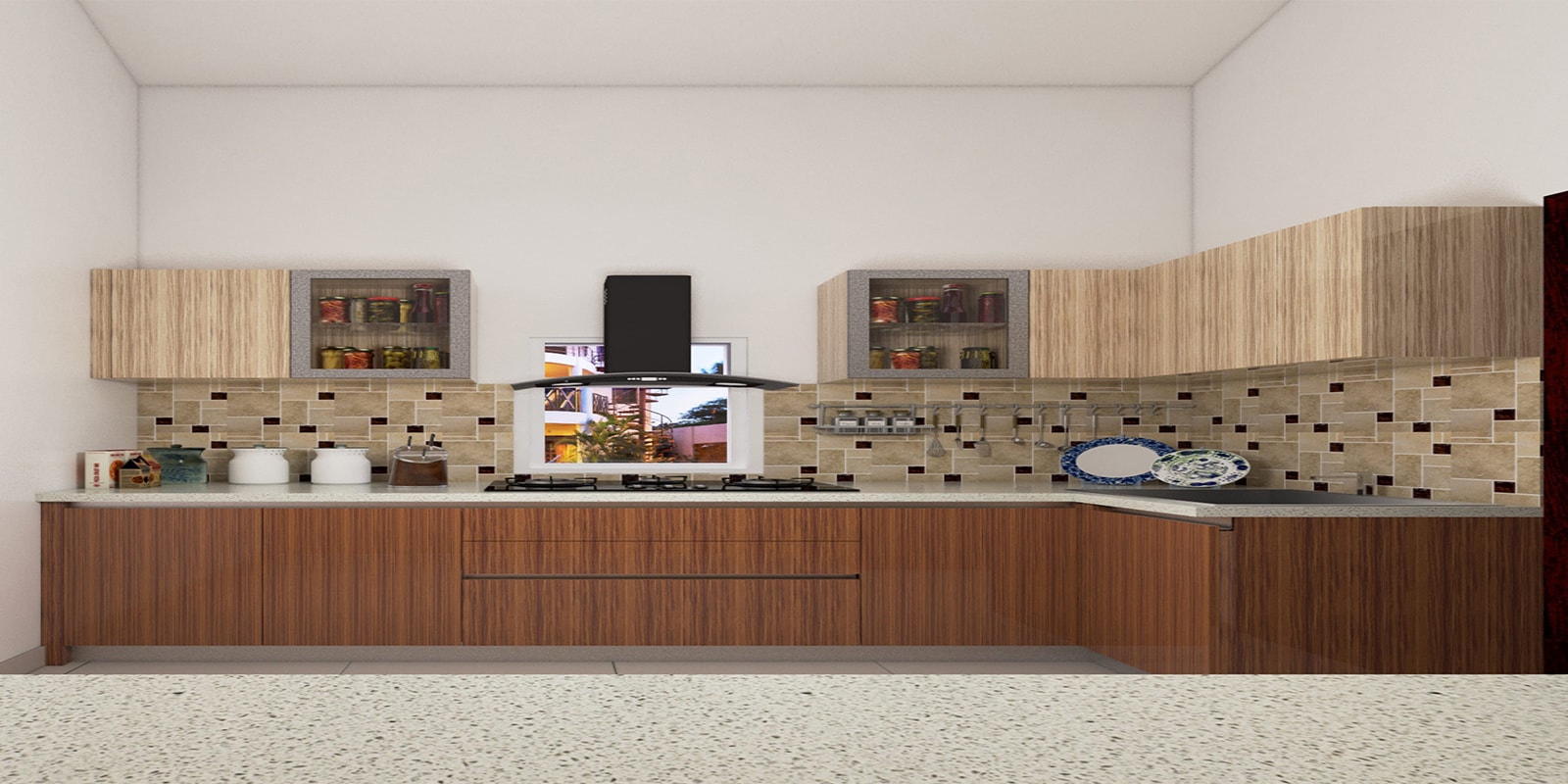 Buy Donal L Shaped Modular Kitchen Designed in BWR Ply at 15% OFF by ...