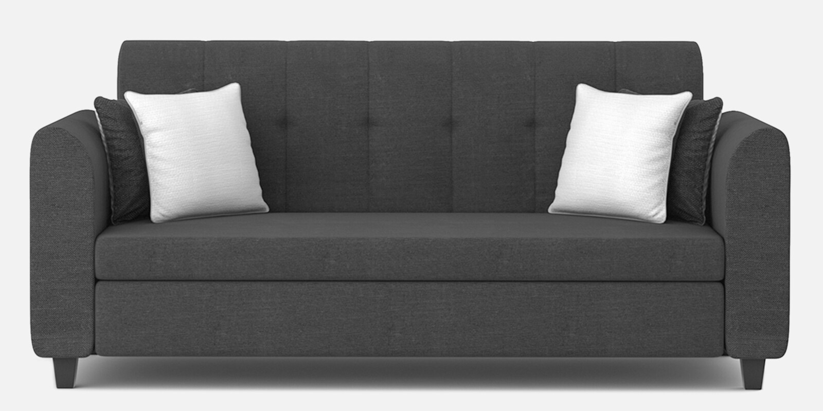 Buy Denmark Fabric 3 Seater Sofa in Charcoal Grey Colour by Febonic