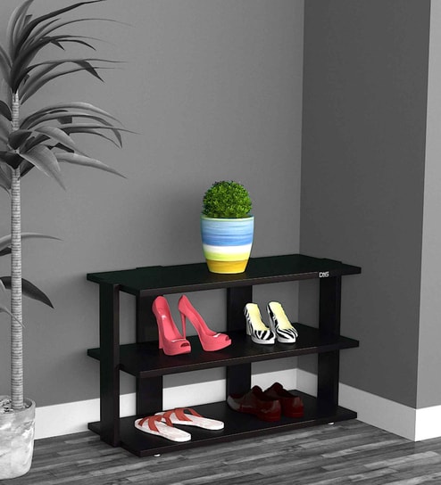 Donato Open Shoe Rack in Classic Black Finish