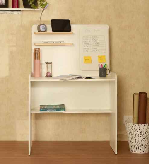 Dora Study Table in White Colour