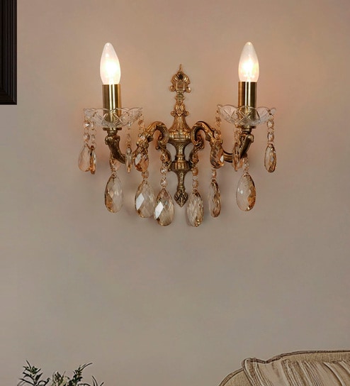 Double-Light Traditional Antique Cast Brass Wall Sconce