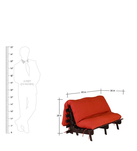 Buy Double Futon with Mattress in Orange Colour by Auspicious Home