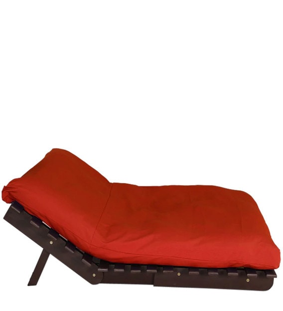Buy Double Futon with Mattress in Orange Colour by Auspicious Home