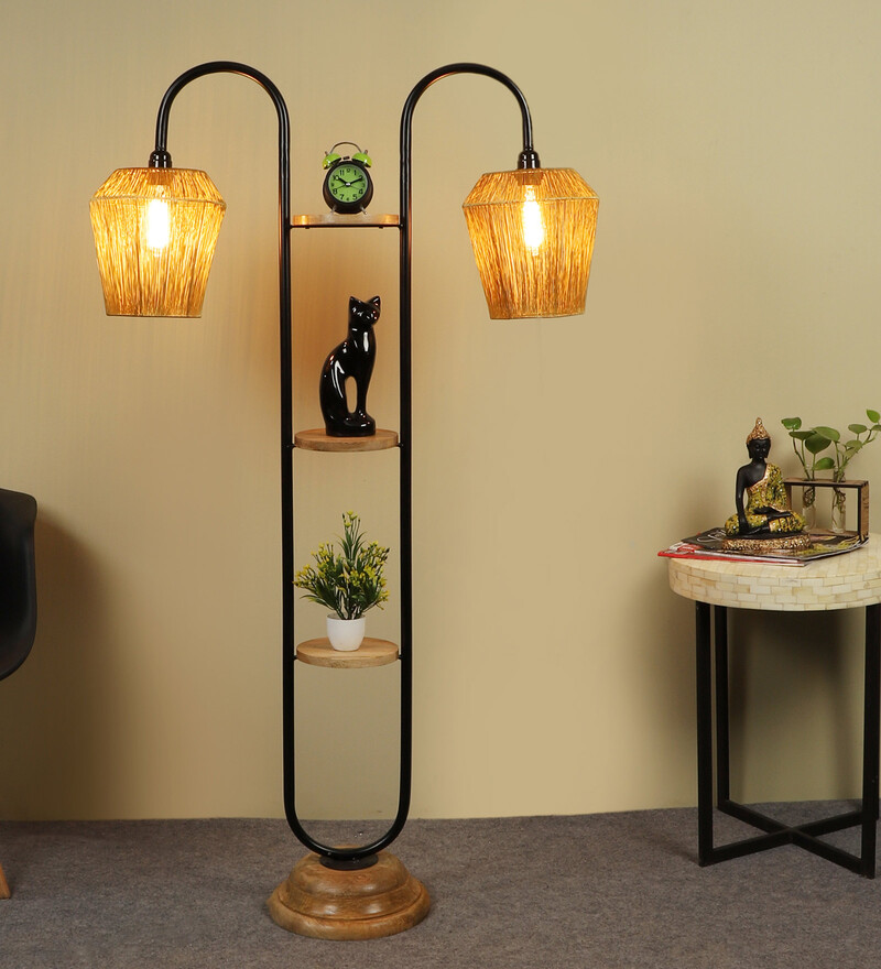 damien black arc floor lamp