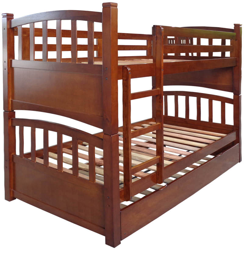 Buy McLamar Bunk Bed with Trundle in Walnut Finish by ...