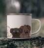 Dogs Enamel Printed White 350ml Stainless Steel Coffee Mug