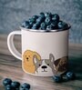 Dogs Enamel Printed White 350ml Stainless Steel Coffee Mug