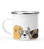 Dogs Enamel Printed White 350ml Stainless Steel Coffee Mug